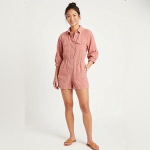 Anthropologie Pilcro | Rust Orange Stretch Linen Shorts Romper Size xxsmall
